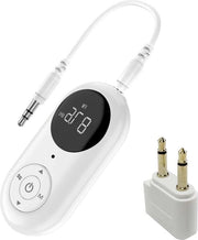 Adattatore Bluetooth 5.3 3 in 1 con jack 3,5 mm - trasmettitore - ricevitore - Airfly - accessori per aereo - 2 cuffie - uso aereo, auto e domestico.