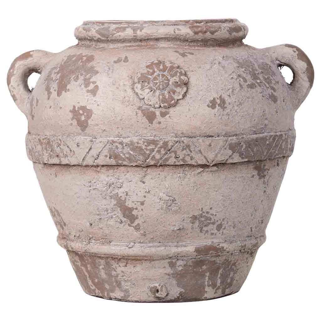 Vaso decorativo color pietra, 38x34x34h cm