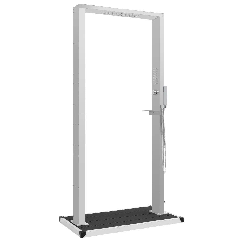 Doccia da Esterno con Piatto in WPC Acciaio Inossidabile cod mxl 47253