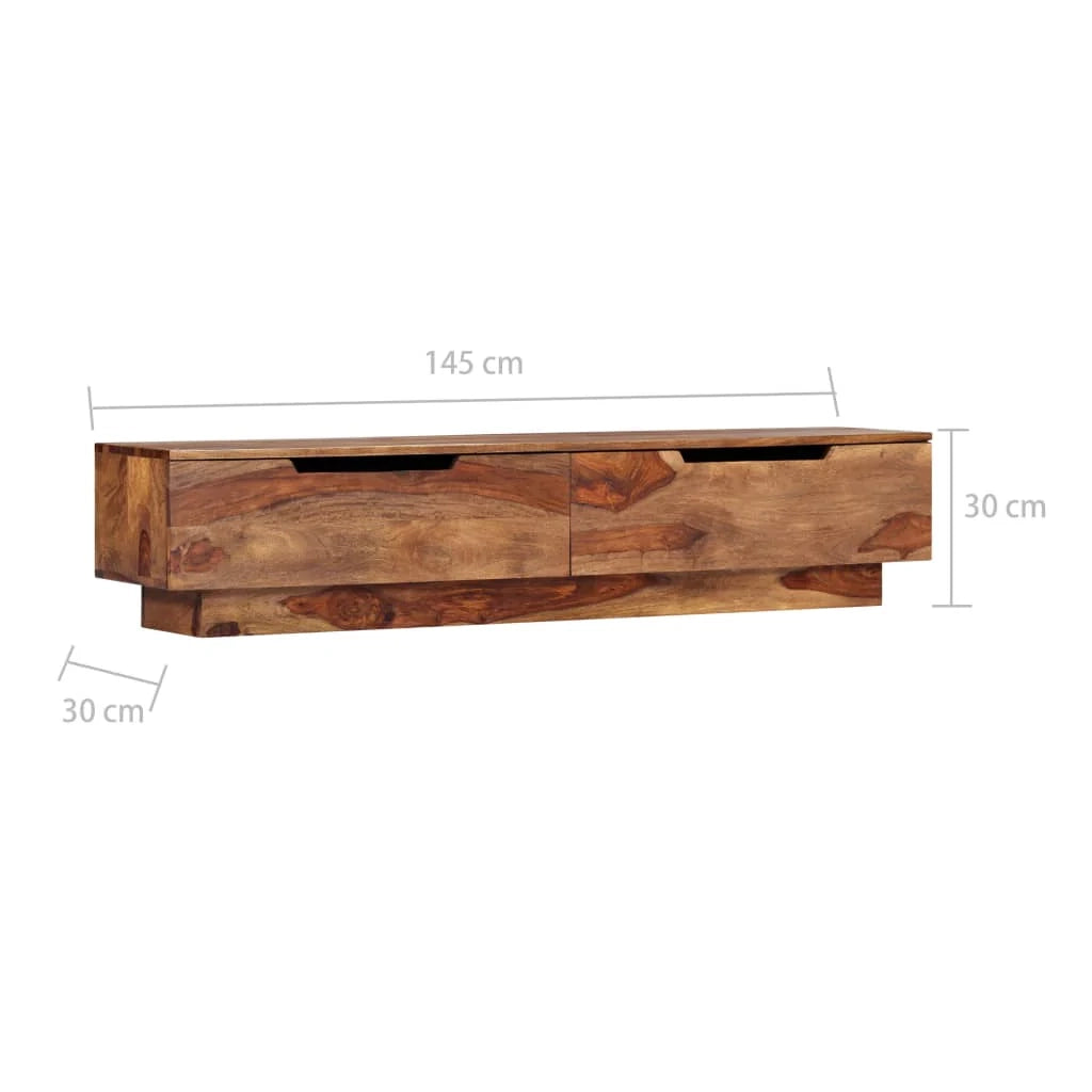 Pratico mobile porta TV/credenza di design 145 cm legno massello di sheesham 2502076