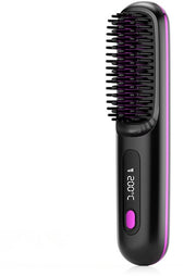 Spazzola per capelli - Stilo - Spazzola per capelli a stilo - Mini stilo - Spazzola per capelli con ioni negativi ceramica per donne - Stilo - Capelli ondulati - Per capelli lisci - Capelli ondulati e arricciati - Nero/porpora