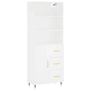 Buffet credenza cassettiera armadio mobile contenitore organizer cucina soggiorno salotto alto 69,5 x 34 x 180 cm legno ingegnerizzato bianco 02_0032619