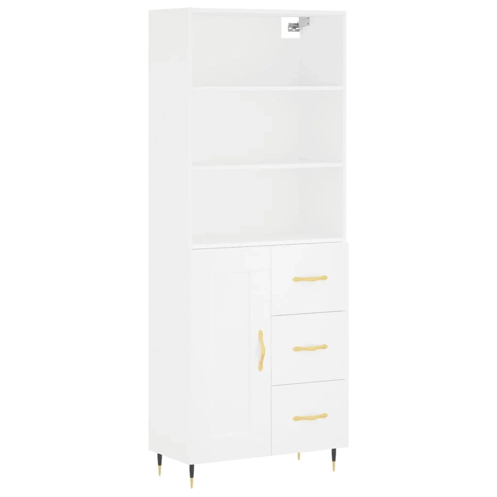 Buffet credenza cassettiera armadio mobile contenitore organizer cucina soggiorno salotto alto 69,5 x 34 x 180 cm legno ingegnerizzato bianco 02_0032619
