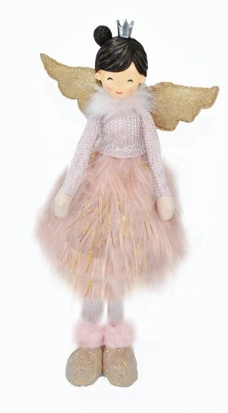 Bambola Decorativa Natalizia in Stoffa con Ali 45 cm