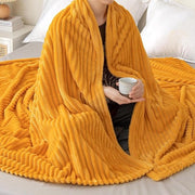 Coperta di conforto - 1 pezzo - Arancione giallo - Flanella - 220 x 240 cm