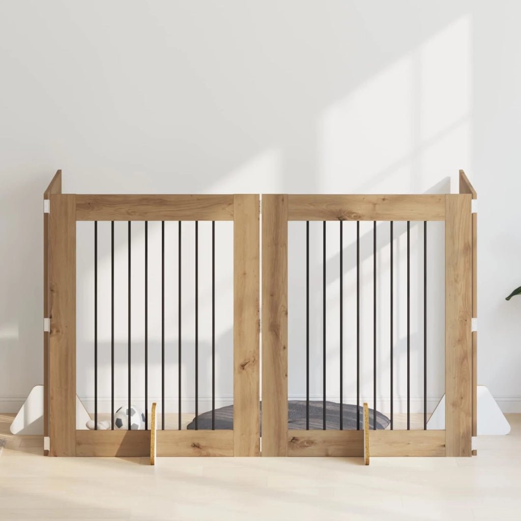 Cancello per cani con supporti 4 pcs Rovere Artigianale 892048