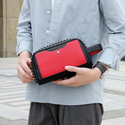 Clutch con Pelle con Spine Metalliche | 23x13x10 cm – Fessure per Aspetto Edgy Urban, Accessorio di Stato - Nero