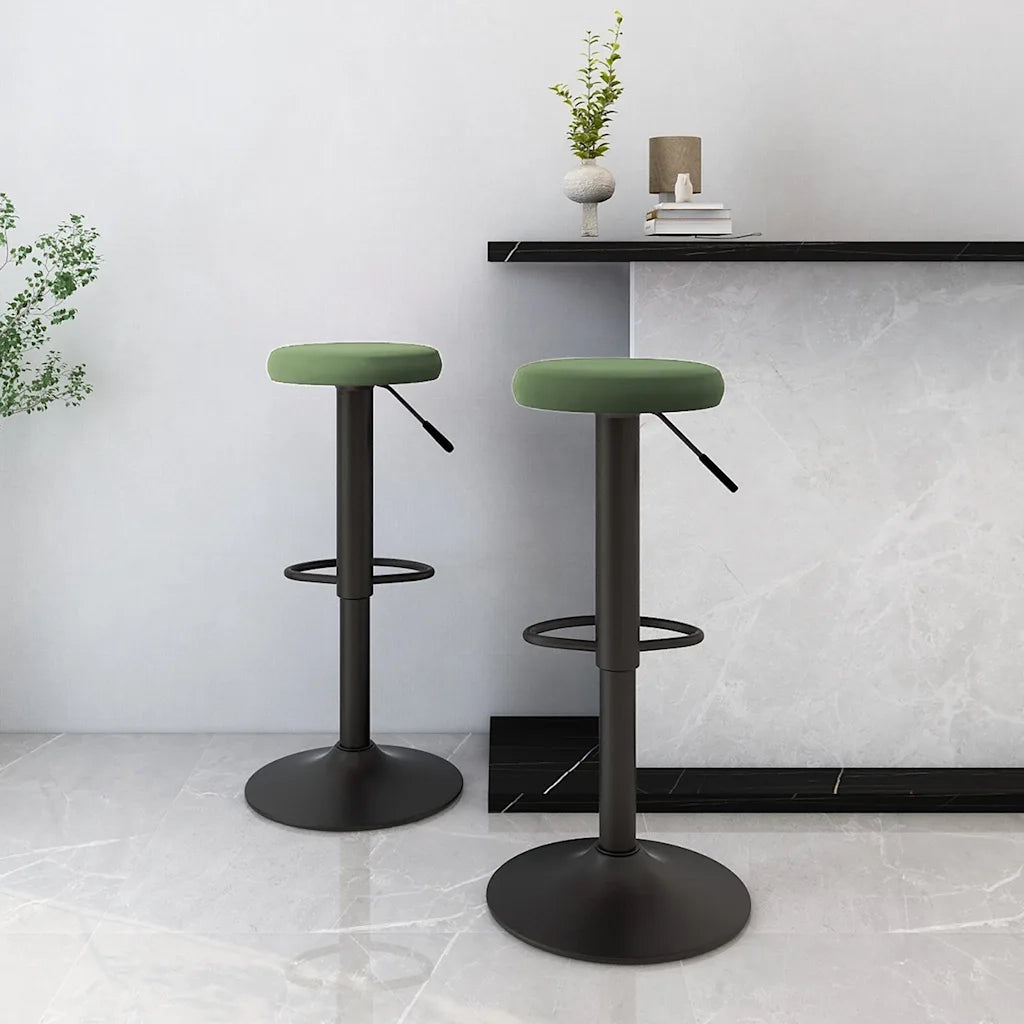 Sgabelli da Bar 2 pz Verde Scuro in Velluto 333146