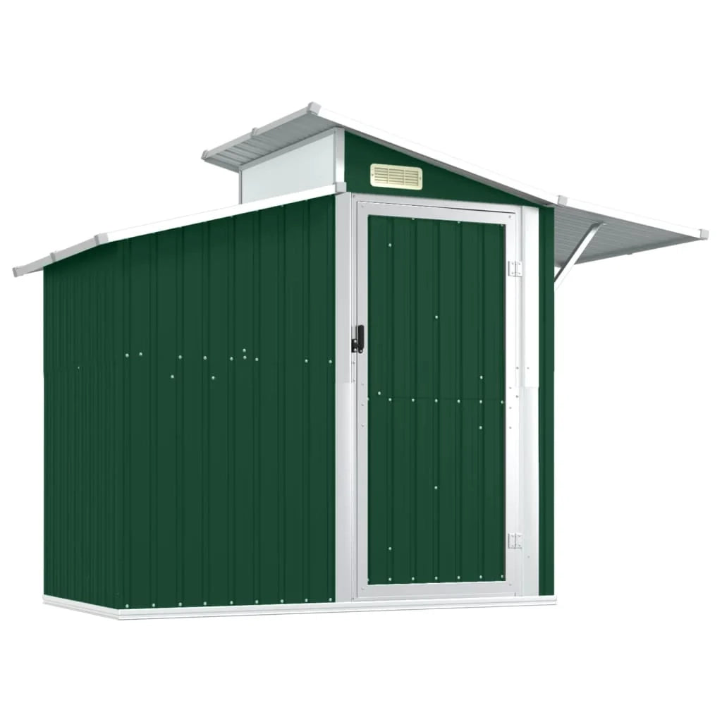 Casetta da giardino cabina ripostiglio casetta da esterno robusta casetta per attrezzi 270 x 130 x 208,5 cm acciaio zincato verde 02_0022375