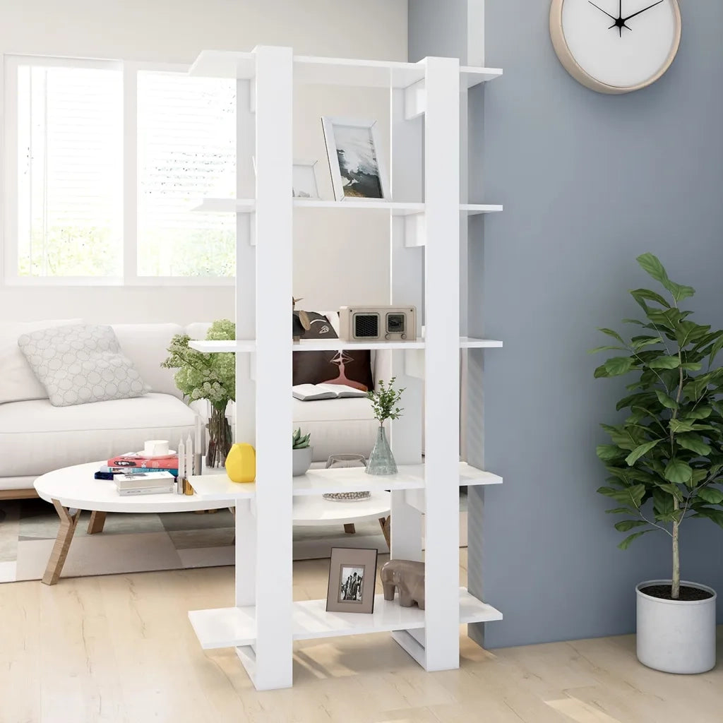 Libreria/Divisorio Bianco 80x30x160 cm in Legno Multistrato 811565