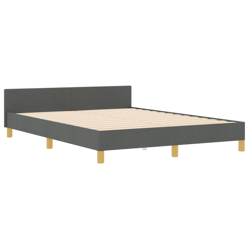 Letto Grigio Scuro 160x200 cm in Tessuto