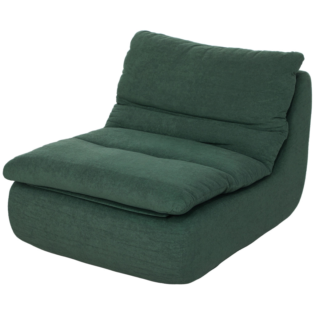 Sedia da Terra Moderna Imbottita in Tessuto Velluto Verde ¨C Zephmum ¨C 82x103x75 cm