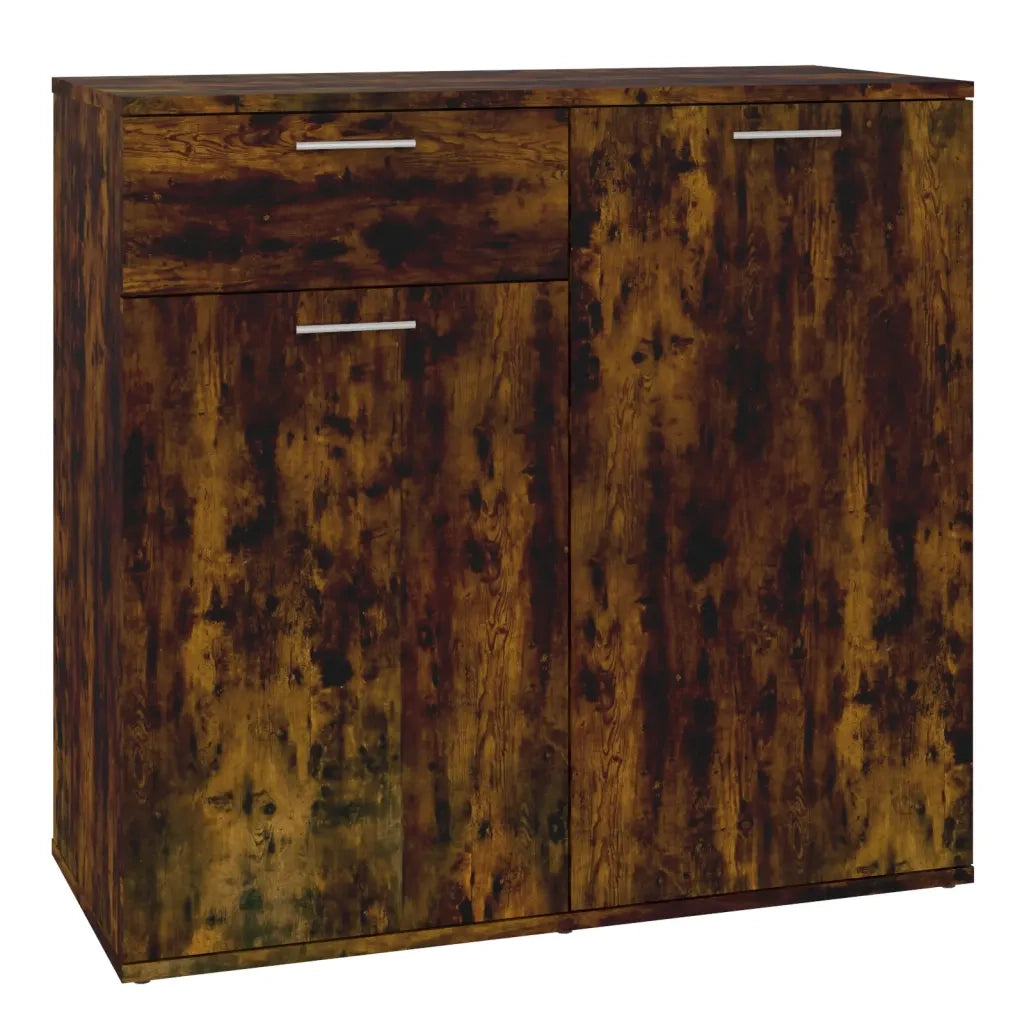Credenza Rovere Fumo 80x36x75 cm in Legno Multistrato 815489