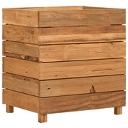 Fioriere | Cassetta per fiori | Letto Rialzato 50x40x55 cm Legno di Teak di Recupero e Acciaio