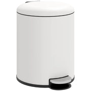 Pattumiera a Pedale 5 Litri 26,5x21x28 cm con Coperchio Frizionato in Metallo e PP Crema