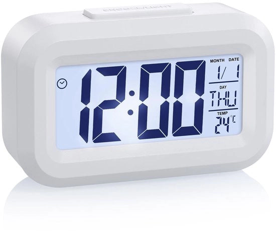 Orologio Digitale con Display LCD - Funzione di Sveglia per Viaggi - Funzione Timer - Funzione di Sveglia con Ritardo - Visualizzazione della Temperatura - Funzione di Illuminazione Notturna