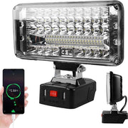 Lampada LED portatile per 18 V - Lampada da lavoro wireless 48 W 4800 lm - Lampada da testa per cantiere e campeggio - Ricerca con lente da 7 pollici e ingresso USB - Riparazione autoveicoli - Non compatibile con .
