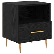 Comodino | Armadio da Notte | Mobiletto da notte con cassetto Nero 40 x 35 x 47,5 cm Legno multistrato