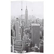 Paravento pieghevole divisorio mobile decorativo 120 cm New York bianco e nero 0802018