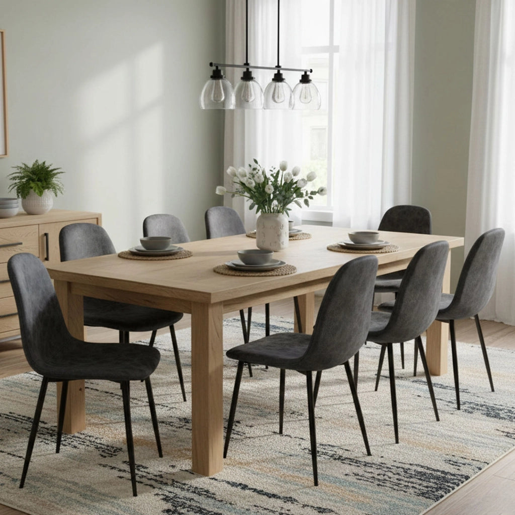 Ispani, set di Sedie 8 Sedie, Grigio Scuro