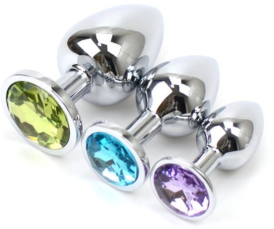 Forniture per adulti stoppini metallici a forma di diamante, stoppino in acciaio inossidabile, grande verde + medio blu + piccolo viola