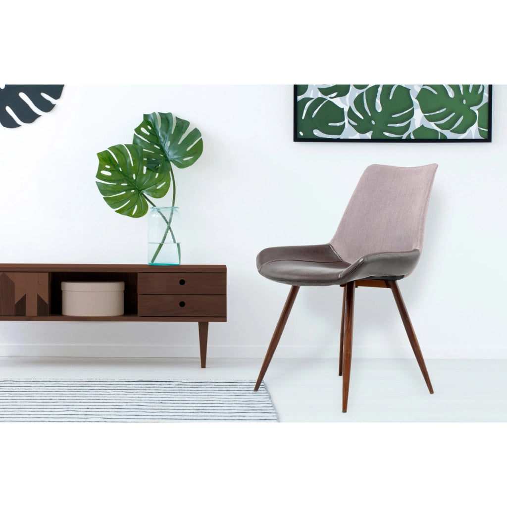 Set di 2 sedie da pranzo Evergreen in ecopelle e legno
