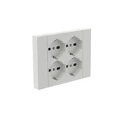 MULTIPRESA BIANCA PARETE QUADRA CON 4 PRESE UNIVERSALI ELECTRALINE
