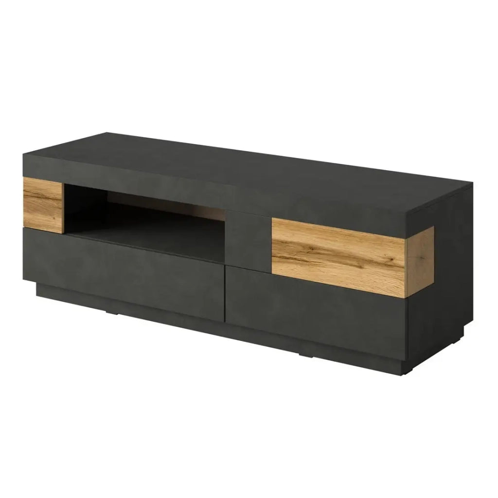Mobile TV 160cm collezione KILES. Color antracite e quercia. Stile design.