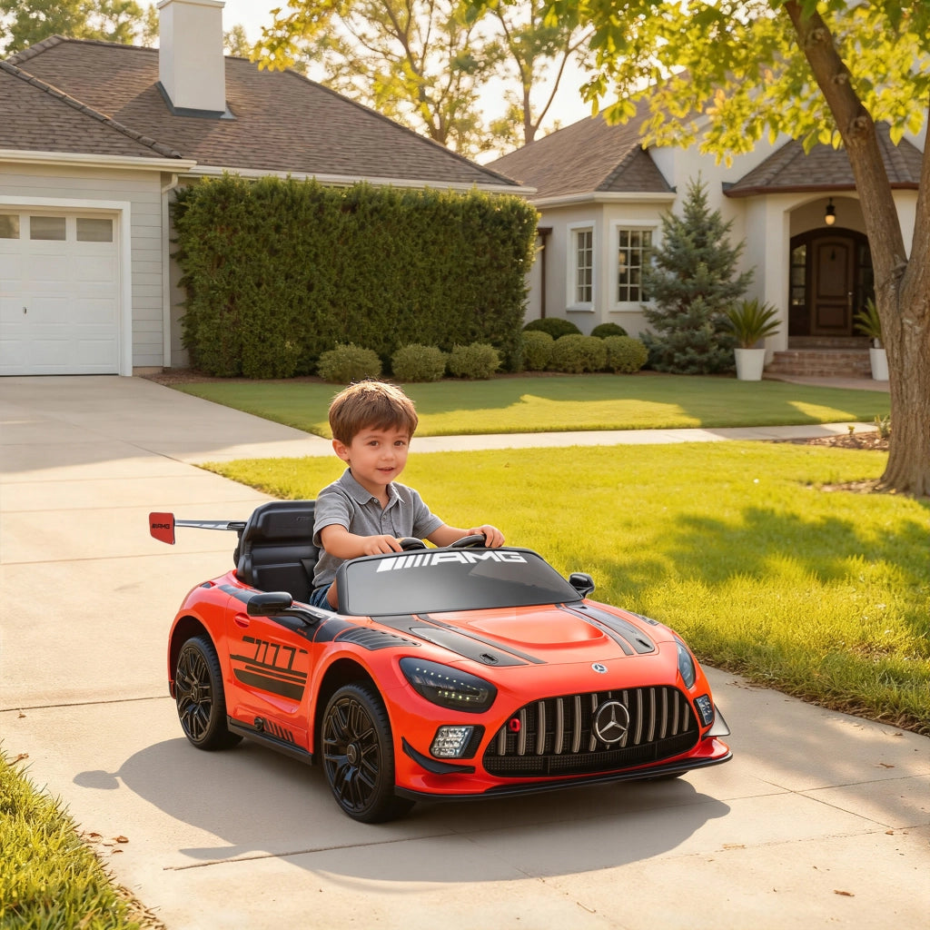 Auto Bambini Mercedes-AMG 12V ¨C Zephmum ¨C Arancione con Telecomando e Luci LED