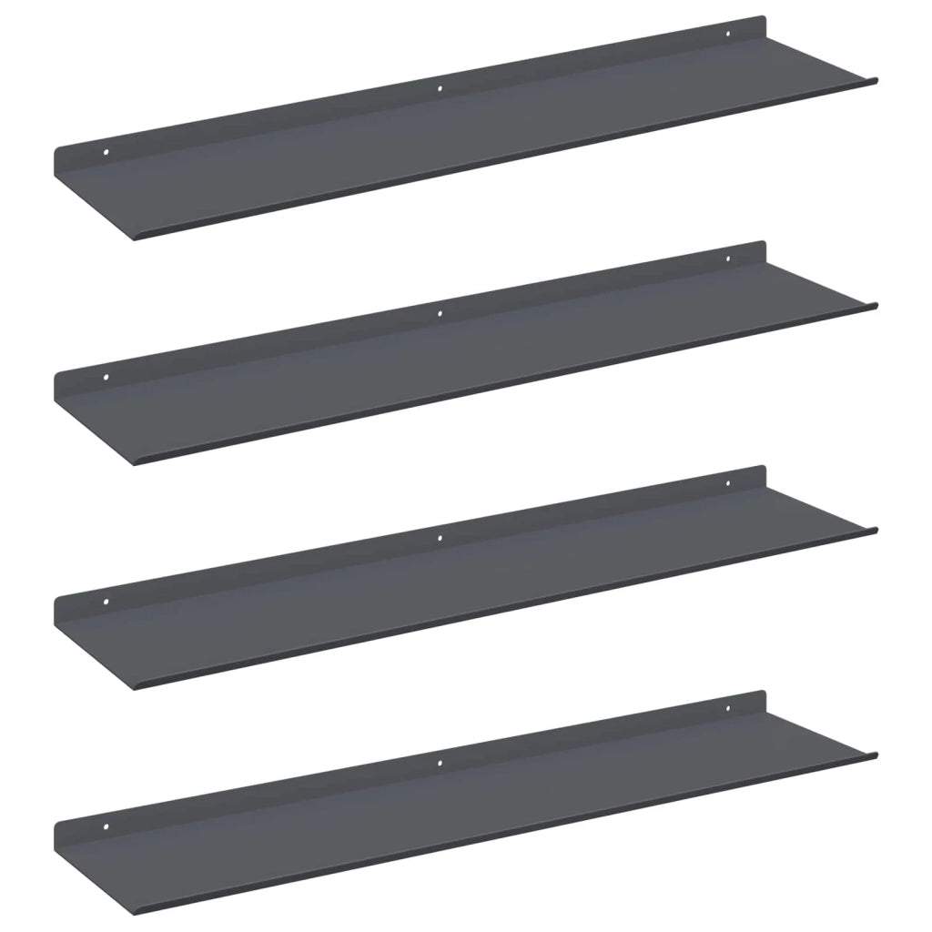 Mensola sospesa 4 pcs Antracite 80 x 18 x 2,5 cm Acciaio 8004037