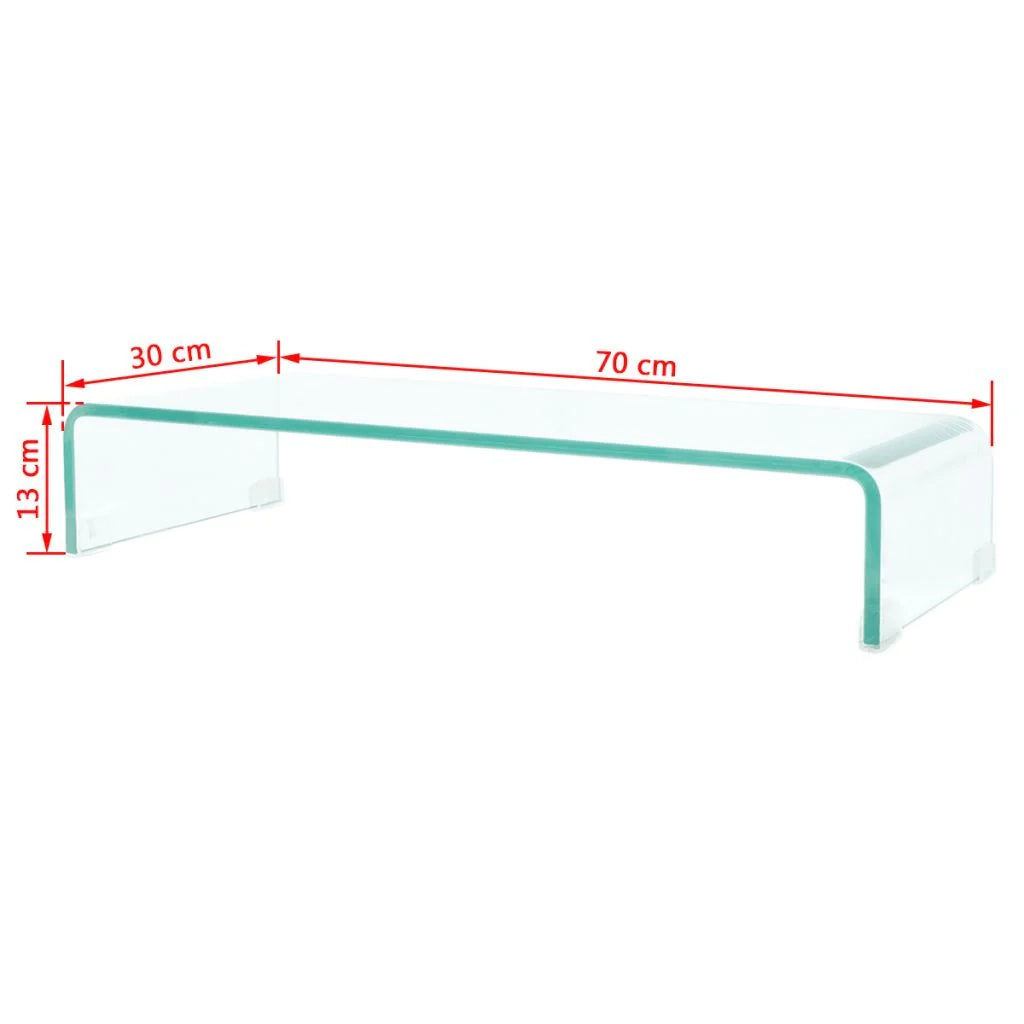 Pratico mobile porta TV/credenza di design per monitor da 70 cm vetro trasparente 2502255