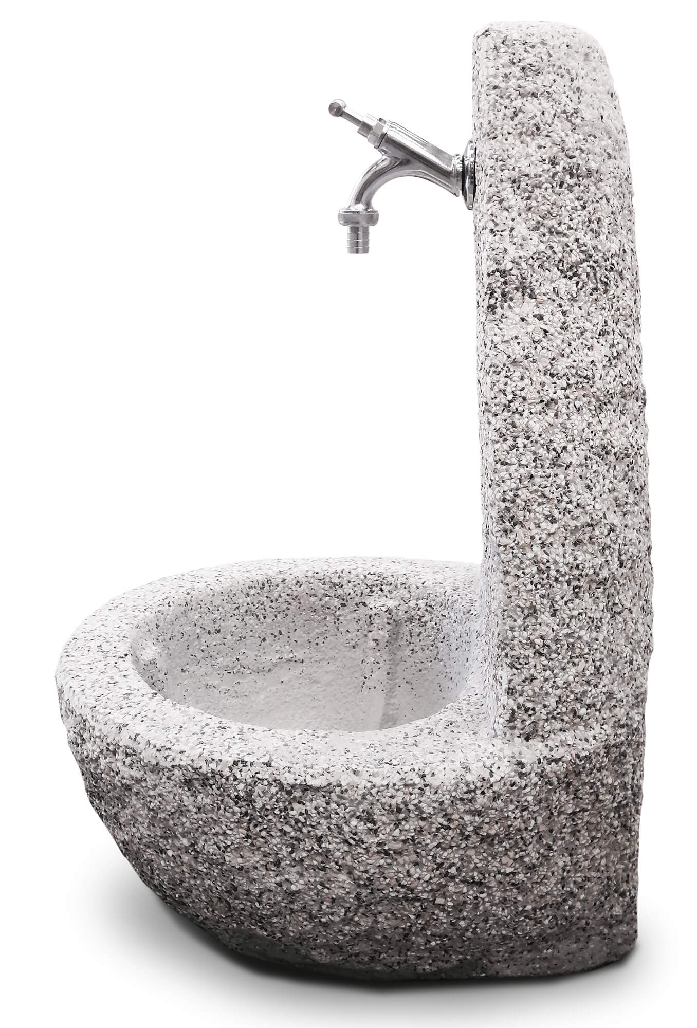 Fontana da Giardino Senza Rubinetto in Cemento Granulato di Marmo Cuneo Bianco/Nero