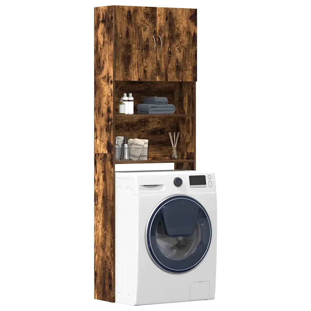 vidaXL Mobile Lavatrice Rovere Fumo 64x24x190 cm Legno Multistrato