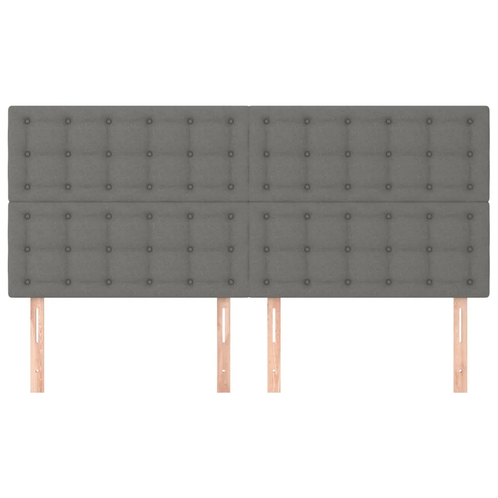 Testiera | Testata Grigio Scuro 200x5x118/128 cm Tessuto