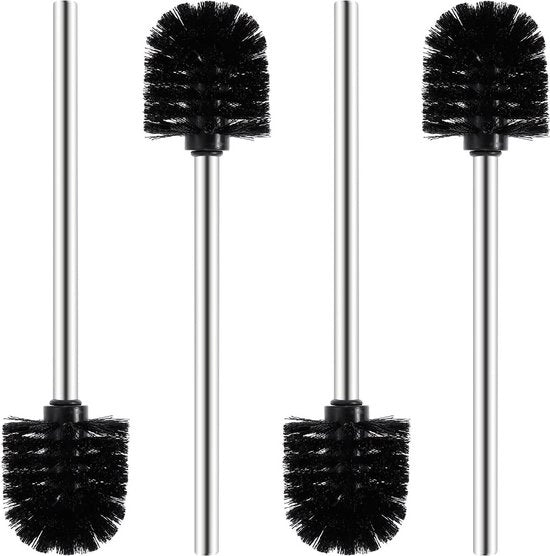 Set di spazzole per wc in acciaio inossidabile con manico in RVS - Spazzola per wc - Spazzola per toilette - Set da 4 spazzole per toilette