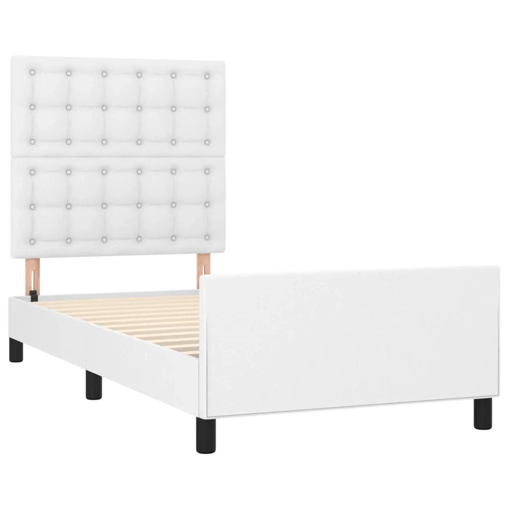 Giroletto con Testiera Bianco 90x190 cm in Similpelle 3125544