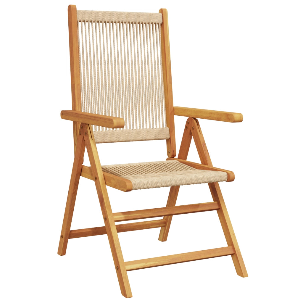 Set da pranzo da giardino  5 pezzi Beige in legno massello di acacia e poly rattan