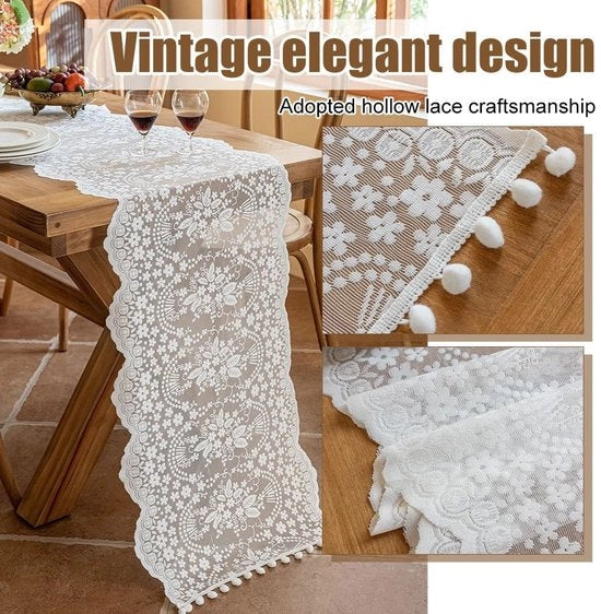 Tavolo da Pranzo Retro Elegante - Matrimonio - Compleanno - Tavolo da Cucina - Tela di Cotone - Design Chic - Coperta da Tavolo