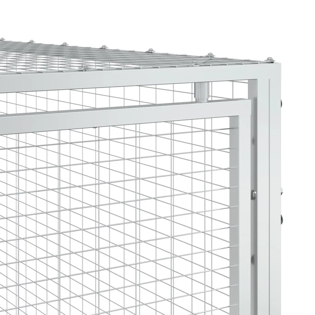 Cuccia per cani con recinto antracite 153x396x110 cm in acciaio zincato 3214223