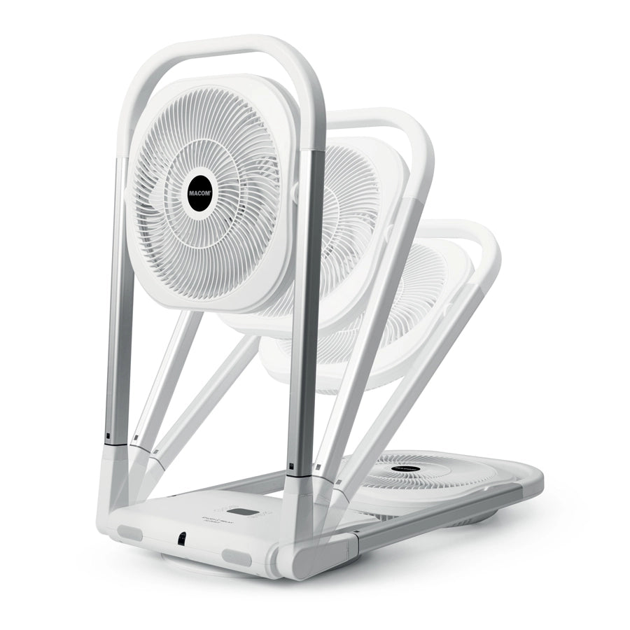 Macom 986slimmy potente ventilatore pieghevole salvaspazio con 9 velocità, con timer etelecomando