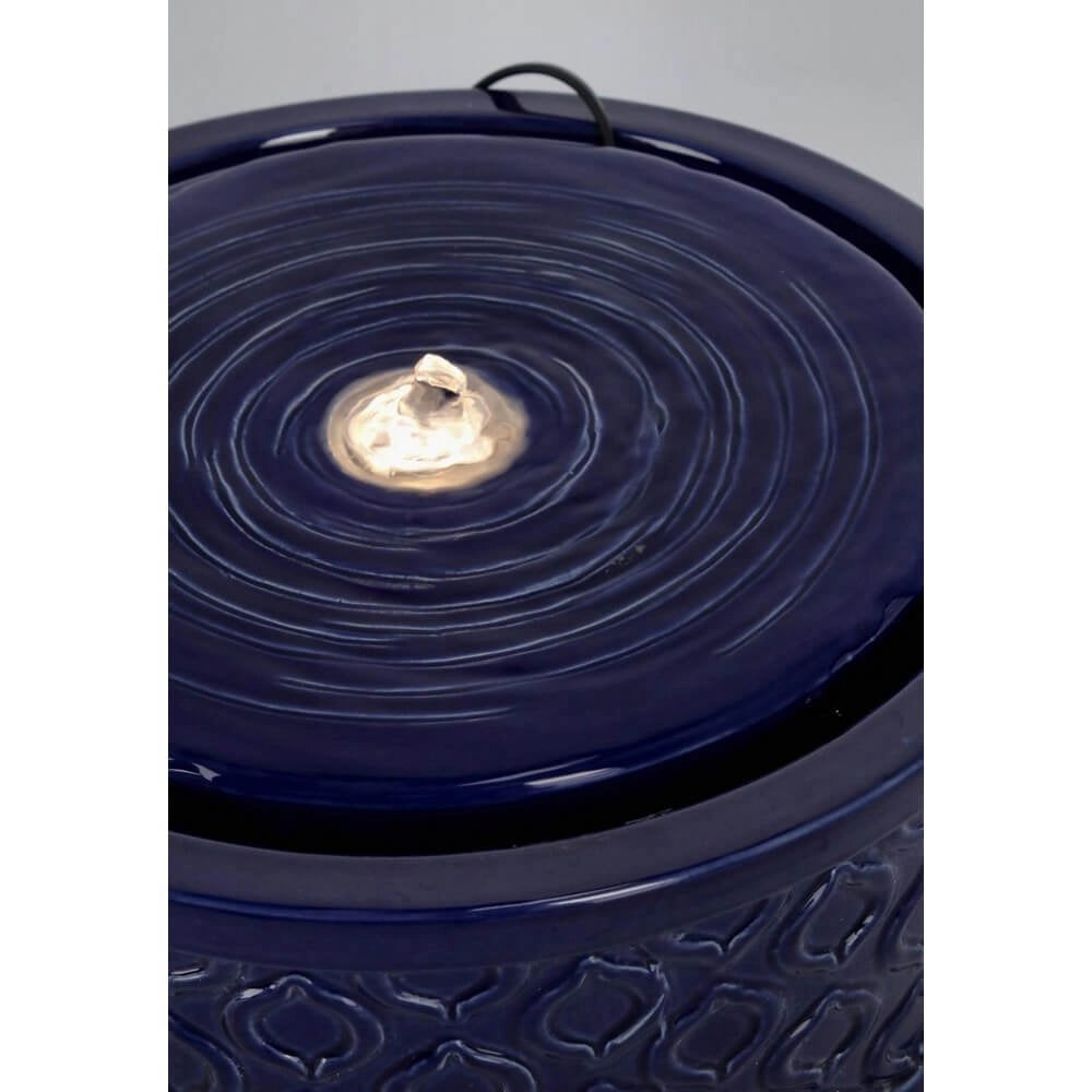 Fontana da Giardino Ceramica Blu Moderna 33,5 cm - ELARIS