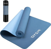 Mat anti-scivolo da yoga 06 cm 183 x 61 cm - Mat di TPE per esercizi di Pilates e yoga - imbottito e super sottile - inclusa cinghia di trasporto e borsa