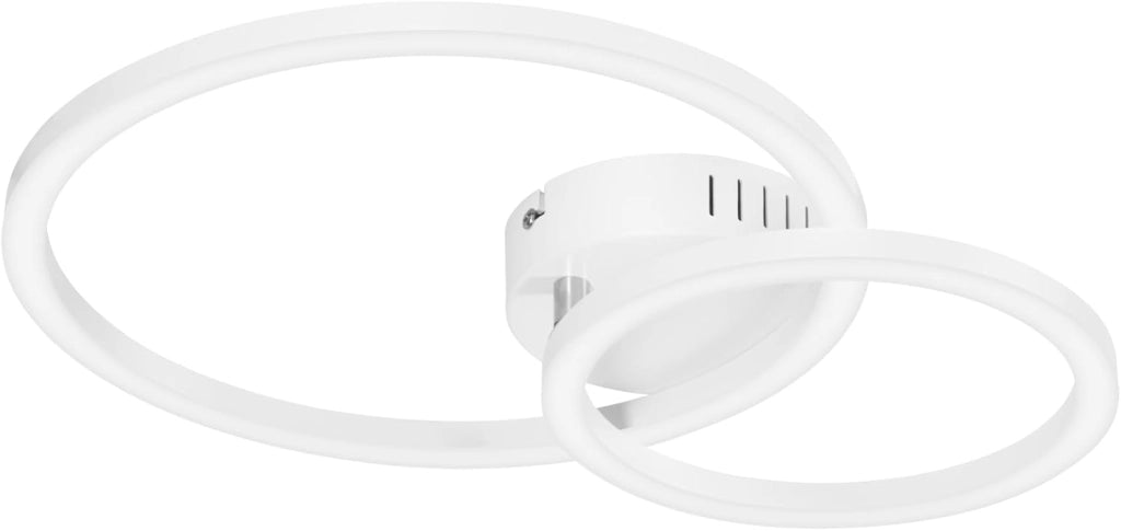 ZMH Plafoniera moderna 2 anelli LED bianca 23W 4000K per soggiorno cucina camera da letto ufficio