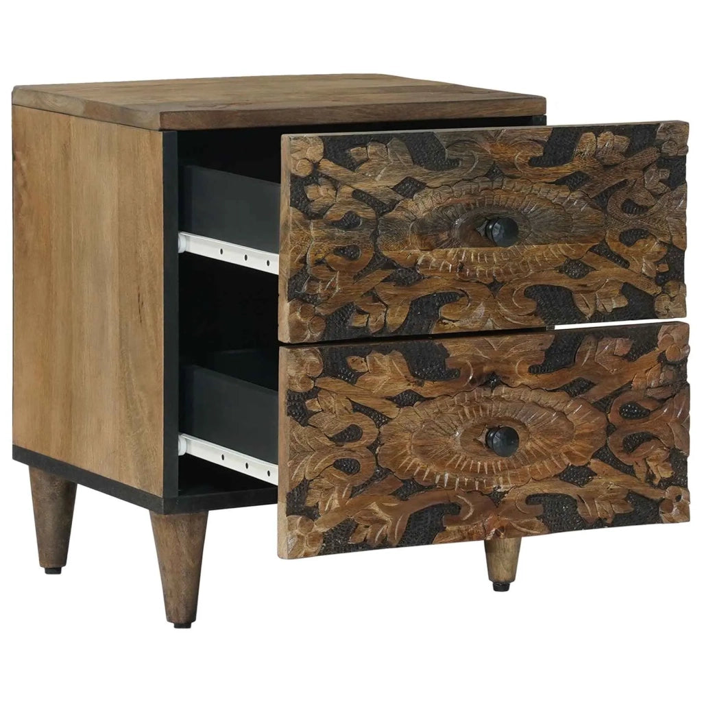 Armadio da Notte con cassetto 2 pcs Marrone 40 x 33,5 x 46 cm