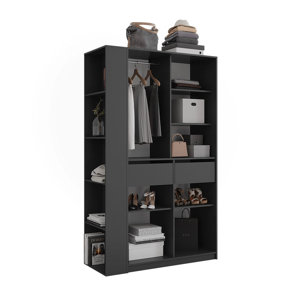 Armadio Elmo Antracite 50 x 200 cm Set di 2 Vicco