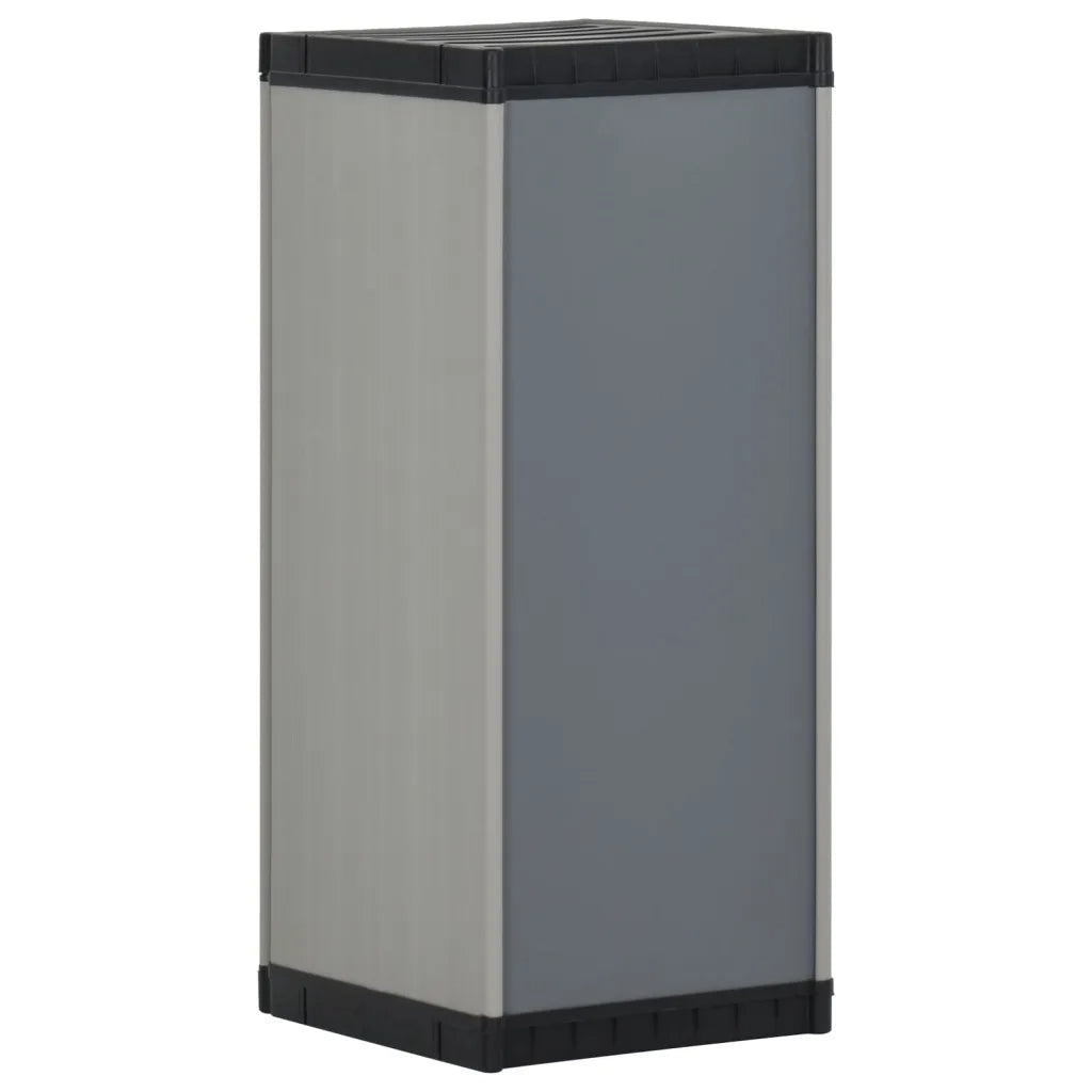 Mobiletto da giardino compatto con ripiano 35 x 40 x 85 cm in PVC grigio 02_0047062