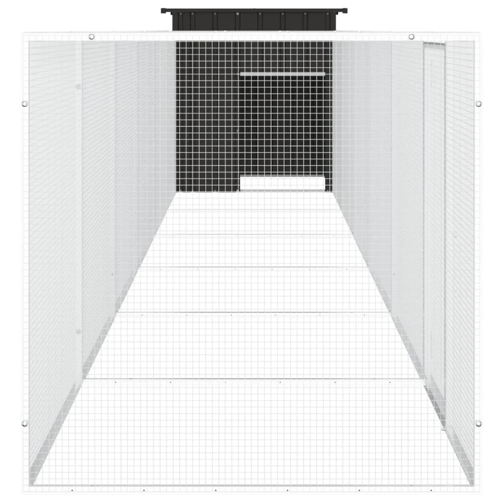 Recinto per pollaio in acciaio zincato antracite 700 x 91 x 100 cm 02_0043932
