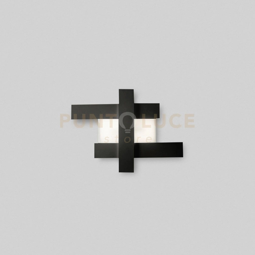 DOHA P/P - APPLIQUE COLORE NERO IN ALLUMINIO E METACRILATO A LED 3000K 2620LM 30W 65,5X49CM