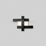 DOHA P/P - APPLIQUE COLORE NERO IN ALLUMINIO E METACRILATO A LED 3000K 2620LM 30W 65,5X49CM