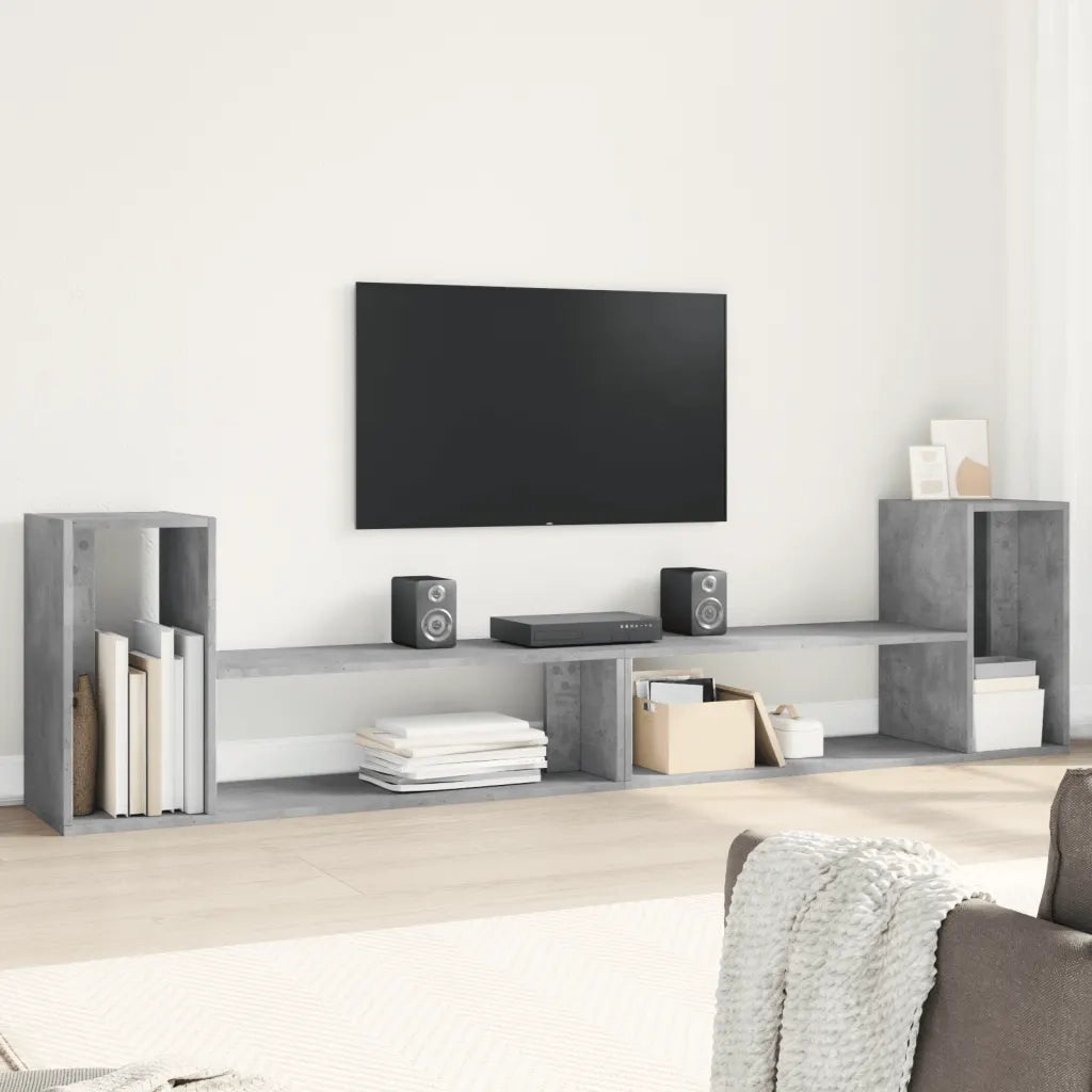 Mobili TV Muro 2pz Grigio Cemento 100x30x50cm Legno Multistratocod mxl 116651